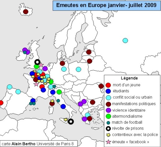 emeutes-en-europe-janvier juillet 2009