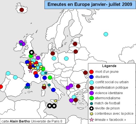 emeutes-en-europe-janvier juillet 2009