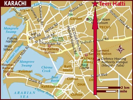 map_of_karachi teen hatti