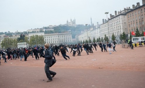 ©Houcine HADDOUCHE; Lyon (69), le 19/10/2010heurts entre manifes