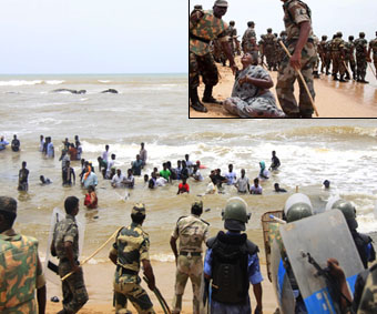 Kudankulam n-site protesters flee into the sea as police launches fierce crackdown&nbsp;thejasnews